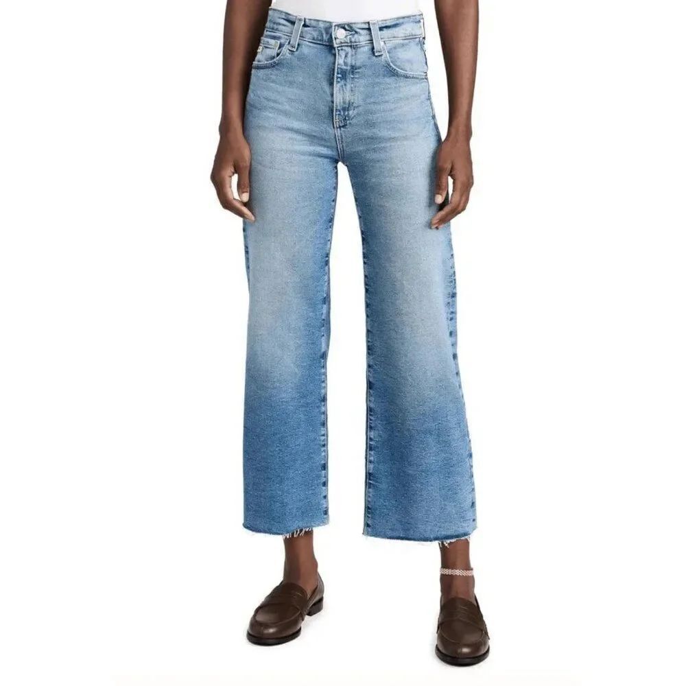 ag jeans womens Blue Stone Wash Saige High Rise Crop Denim Jeans 24